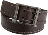 Buffalo by David Bitton Mens Centerbar Double Prong Casual Jean Belt With Stitch