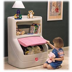 Lift and Hide Storage Chest and Bookcase - Pink by Step 2