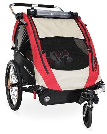 Burley D'LITE ST Double Child Bicycle Trailer Red/Tan