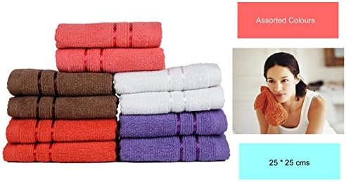 Towel Town Ecospun 400 GSM Set of 10 pcs Cotton Face Towel - Assorted Colors