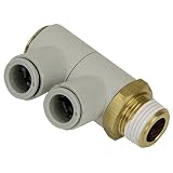 SK11(エスケー11) ワンタッチ管継手 ダブルユニバーサルエルボ 10mmホース用 R3/8 KQ2VD10-03AS