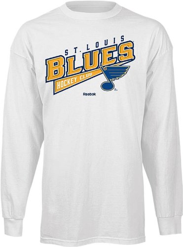St. Louis Blues Reebok Long Sleeve White Sweep T-Shirt (Medium)
