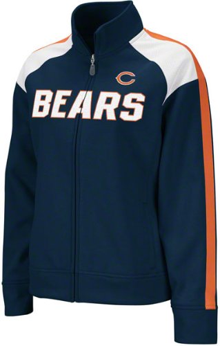 Reebok Chicago Bears Navy Ladies Blue Bonded Full Zip Track Jacket (Large)