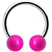 Hot Pink Neon Horseshoe Circular Barbell