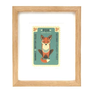 Tom Frost Fox Stamp Print (Ltd Edition Framed Print)