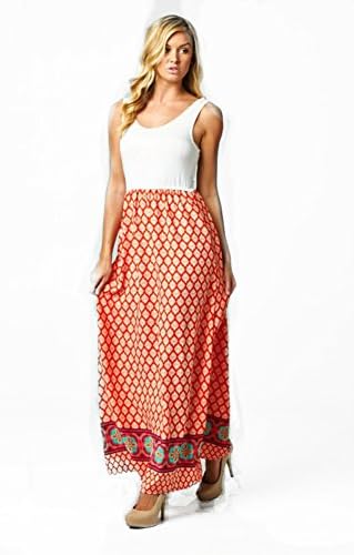 Reborn J Maxi Dress (MEDIUM, WHITE/CORAL)