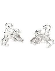 ROTENIER "Novelty" Sterling Silver Spider Monkey and Banana Cufflinks