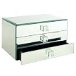 Mirrored Jewelry Box with 3 Drawers