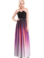 Apparel: KAY&LAYLA Printed Gradient Dress Chiffon Ombre Dress for Women Prom Formal