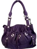 AUTHENTIC B. MAKOWSKY Grape Purple GLOVE LEATHER Double Handle POCKET SHOPPER ( Handbags / Purses / Totes for Women )