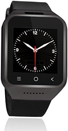HAMSWAN S8 1.5 Inch Android 4.4 MTK6572 Dual Core Unlocked 3G SIM Smart Phone Watch With 4GB ROM 5.0MP Camera WCDMA GSM SmartWatch with Email GPS WIFI Bluetooth Smart Wristwatch (Black)