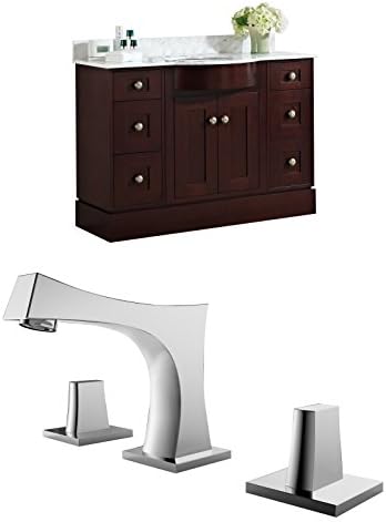 Jade Bath JB-8791 48" W x 22" D Birch Wood-Veneer Vanity Set with 8" o.c. CUPC Faucet, Coffee