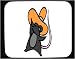 Decorated Mouse Pad with hat, standing, mouse, rodent, gray, cowboy