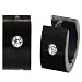 7mm Black Stainless Steel Cubic Zirconia Huggie Hoop Earrings
