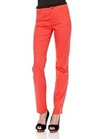 Cortefiel Pantalón Regular Algodón Saten (Rojo)