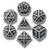 Skull White/Black 7-piece Dice Set