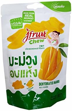 2 packs of Dehydrated Mango, made from real mango, deliicious Snack from Jfruit Brand. GMP &amp; HACCP and BRC certified company. (60 g/ pack)