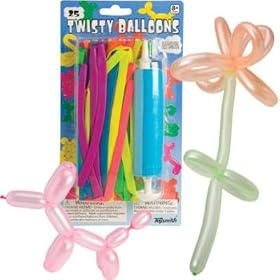 25 PC Twisty Balloons And Air PUMP KIDS Fun PARTY NEW