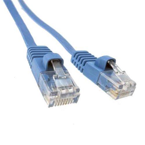 SF Cable 25ft Premium Ultra Flat CAT6 550 MHZ Network Patch Cable Blue