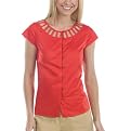Merona&reg; Collection Short Sleeve Button Up Popover Top - Orange
