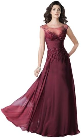 IBEAUTY DRESS Mother's Chiffon Lace Short Sleeve Evening Dress