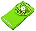 Topwell Hand-held fan Ultra-thin Electric-Powered Cooler 3 Speeds Portable Mini USB Summer Fan Rechargeable Pocket Fan Personal fan with 18650 Rechargeable Battery (Green)