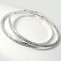Beautiful Large & Blingy ICE Crystal Lined Hoop Earrings Silver Tone by Christina Collection You Choose Size! ~ Comes Gift Boxed (51)