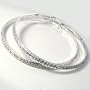 Beautiful Large & Blingy ICE Crystal Lined Hoop Earrings Silver Tone by Christina Collection ~ Comes Gift Boxed (51), 2.75 Inch