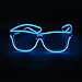 SYDT LED Rave Sunglasses White Frame EL Wire Colorful Flashing Light up Glasses for Festivals DJ Bright Light Holiday Gift(Blue)