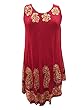 Bohemian Batik Printed Red Rayon Dress Bohemian Batik Printed Red Rayon Dress