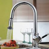 Contemporary Solid Brass Pull Down Kitchen Faucet (Chrome Finish)