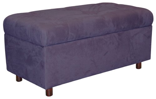 Belden Tufted Storage Bench by Skyline Furniture in Purple Micro-suede