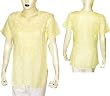 Womens Cotton Short Sleeve Top Shirt Blouse Chikan Embroidery Size M (ctop455)