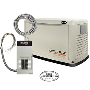  Generac Guardian Series 5872 14,000 Watt Air Cooled Liquid Propane/Natural Gas Powered Standby Generator With Transfer Switch (CARB Compliant)