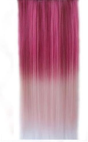 Best Selling ! 15 Colorsjapan High Temperature Heat Resistant Synthetic Straight Multi Color Extension Hair Wig Woman's 65cm 25inch 105g Good Quality Human Made Hair (rose-light pink)