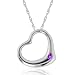 14k White or Yellow Gold Amethyst Heart Pendant, 17