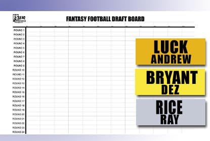 2014 Fantasy Football Board with 570 Labels - Includes 2014 Rookies - NFL League