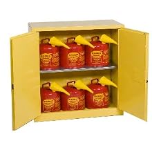 Eagle 1932SC6 Combo Safety Cabinet for Flammable Liquids, 2 Door Manual Close, 30 gallon, 44"Height, 43"Width, 18"Depth, Steel, Yellow