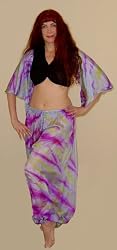 Blue Tie-Dye Silk Harem Pants