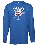 adidas Oklahoma City Thunder Light Blue Primary Logo Long Sleeve T-shirt (Large)