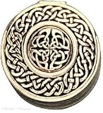 Sterling Silver Round Celtic Knot Design Pill Box Knot Center