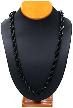 POPLife Men's Dookie Golden,,Black Plated Steel Necklace Rope Chain 10Mm 30" Inch