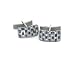 14K White Gold and Diamond Sapphire Checkerboard Cufflinks