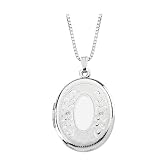 Sterling Silver 28.75 x 23.25 MM Oval Shaped Locket Pendant with Chain