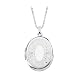 Sterling Silver 28.75 x 23.25 MM Oval Shaped Locket Pendant with Chain