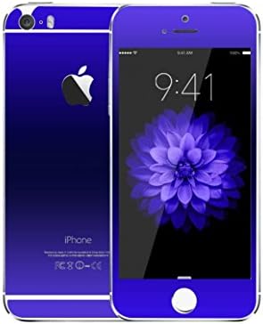 iPhone 5 Screen Protector, Front+Back [3D Touch Compatible] wintekxu® Color Plating Mirror Tempered Glass Screen Protector for iPhone 5/5s/SE (blue)