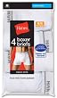 Mens Hanes 4 Pair Cotton Boxer Briefs White - 2349B4