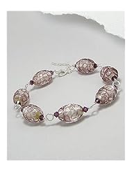 Purple Glass Bracelet In 92.5 Sterling Silver