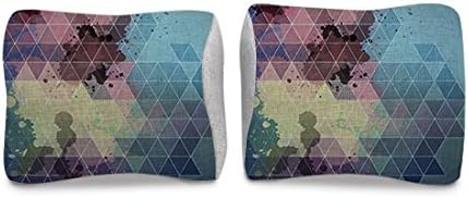 12nights Geometric Abstract Drawing One Pair of Memory Foam Pillow For Neck, Car Pillow