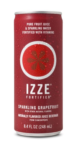 Izze Fortified All Natural Sparkling Juice, Grapefruit, 8.4-Ounce Cans (Pack of 24)